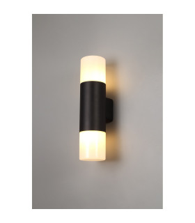 Prado Wall Lamp 2 x E27 IP44 Black/Opal 2yrs Warranty-2