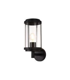 Reva Upward Wall Lamp 1 x E27 IP44 Black/Clear PC 2yrs Warranty-1