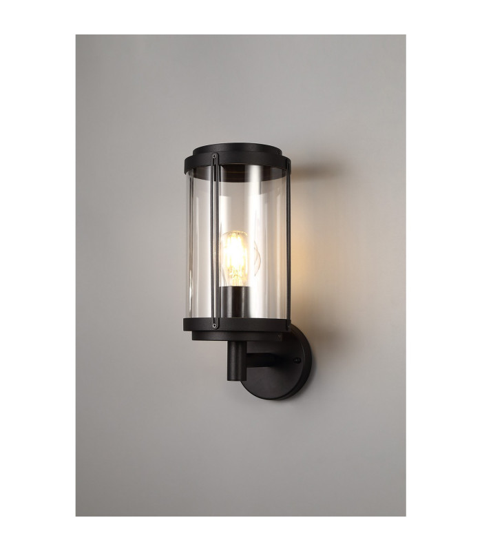 Reva Upward Wall Lamp 1 x E27 IP44 Black/Clear PC 2yrs Warranty-2