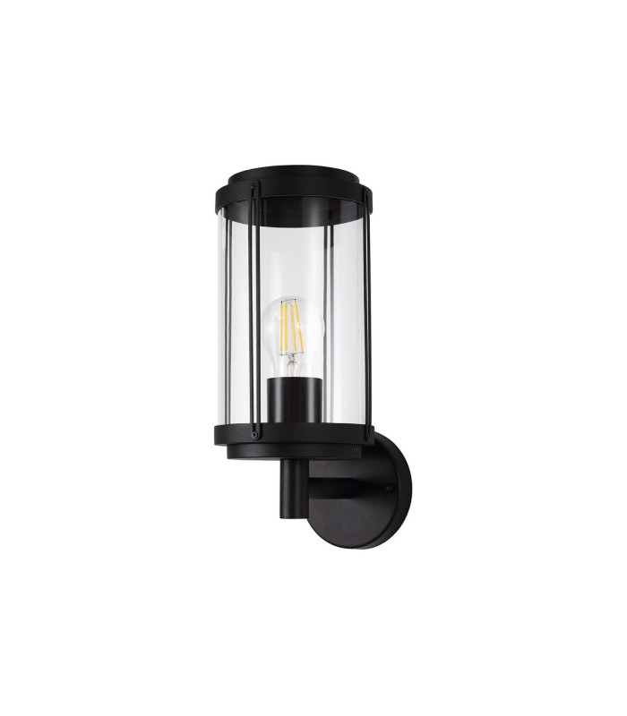 Reva Upward Wall Lamp 1 x E27 IP44 Black/Clear PC 2yrs Warranty-3