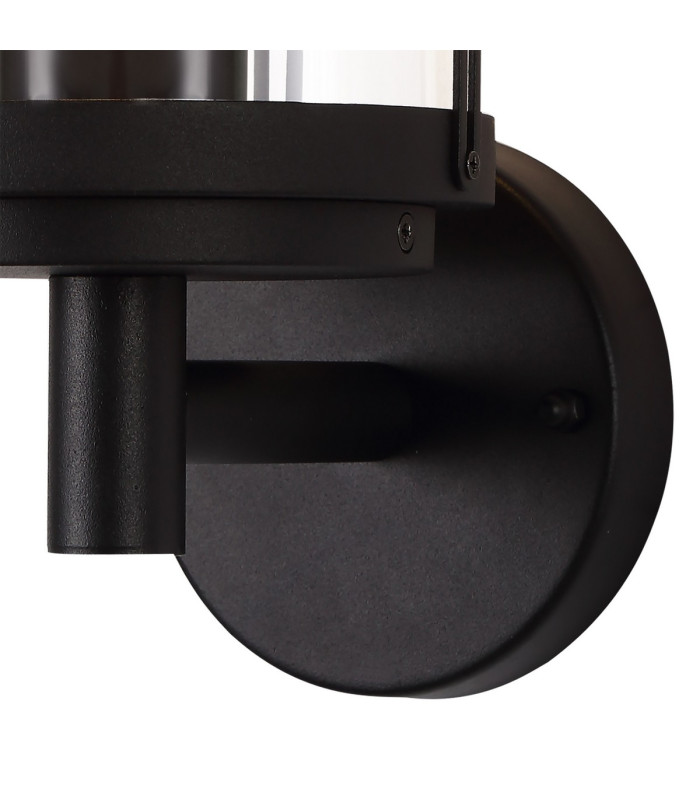 Reva Upward Wall Lamp 1 x E27 IP44 Black/Clear PC 2yrs Warranty-4