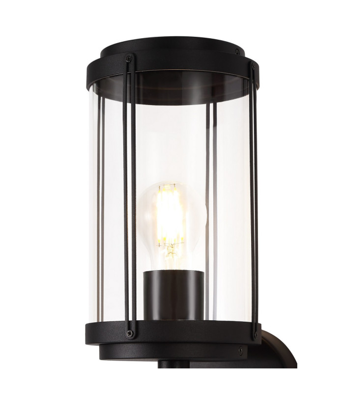 Reva Upward Wall Lamp 1 x E27 IP44 Black/Clear PC 2yrs Warranty-5