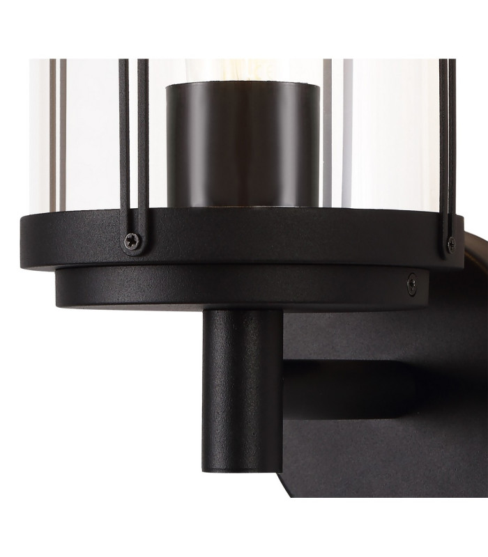 Reva Upward Wall Lamp 1 x E27 IP44 Black/Clear PC 2yrs Warranty-6