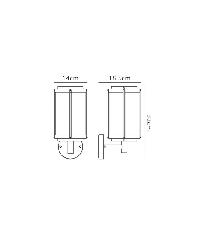 Reva Upward Wall Lamp 1 x E27 IP44 Black/Clear PC 2yrs Warranty-7