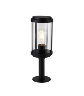 Reva Short Post 1 x E27 IP44 Black/Clear PC 2yrs Warranty-1