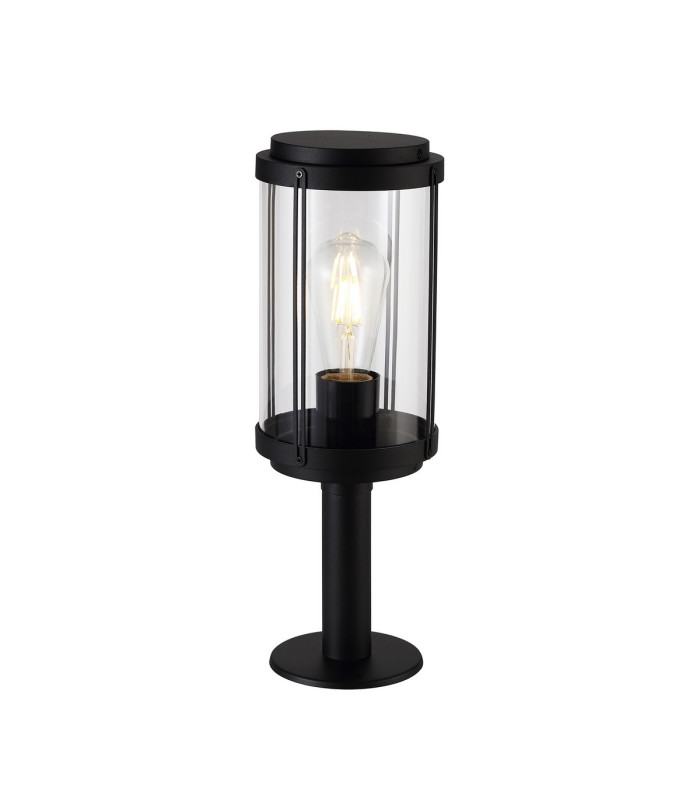 Reva Short Post 1 x E27 IP44 Black/Clear PC 2yrs Warranty-1