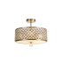 Sasha 3 Light E27 Semi Flush Light 405mm Round Antique Brass With Crystal Glass And Opal Glass Diffuser-1
