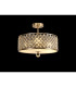 Sasha 3 Light E27 Semi Flush Light 405mm Round Antique Brass With Crystal Glass And Opal Glass Diffuser-2