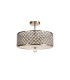 Sasha 3 Light E27 Semi Flush Light 405mm Round Antique Brass With Crystal Glass And Opal Glass Diffuser-3