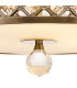 Sasha 3 Light E27 Semi Flush Light 405mm Round Antique Brass With Crystal Glass And Opal Glass Diffuser-6