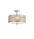 Sasha 3 Light E27 Semi Flush Light 405mm Round Polished Chrome With Crystal Glass And Opal Glass Diffuser-1