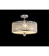 Sasha 3 Light E27 Semi Flush Light 405mm Round Polished Chrome With Crystal Glass And Opal Glass Diffuser-2