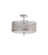Sasha 3 Light E27 Semi Flush Light 405mm Round Polished Chrome With Crystal Glass And Opal Glass Diffuser-3