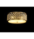 Sasha 2 Light E27 Flush Ceiling Light 300mm Round Antique Brass With Crystal Glass And Opal Glass Diffuser-2