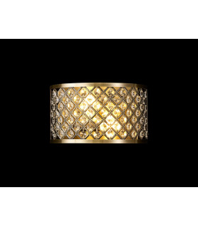 Sasha 2 Light E14 Wall Light Antique Brass With Crystal Glass-2