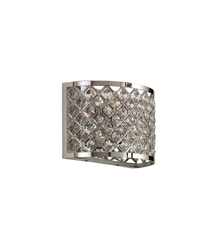 Sasha 2 Light E14 Wall Light Polished Chrome With Crystal Glass-5