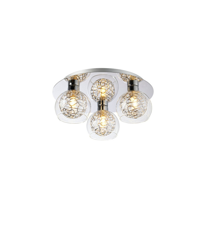 Talia Flush Ceiling Round 3 Light G9 Polished Chrome/Silver/Clear Glass-1