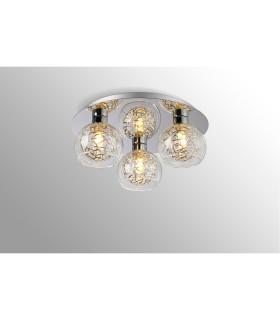 Talia Flush Ceiling Round 3 Light G9 Polished Chrome/Silver/Clear Glass-2