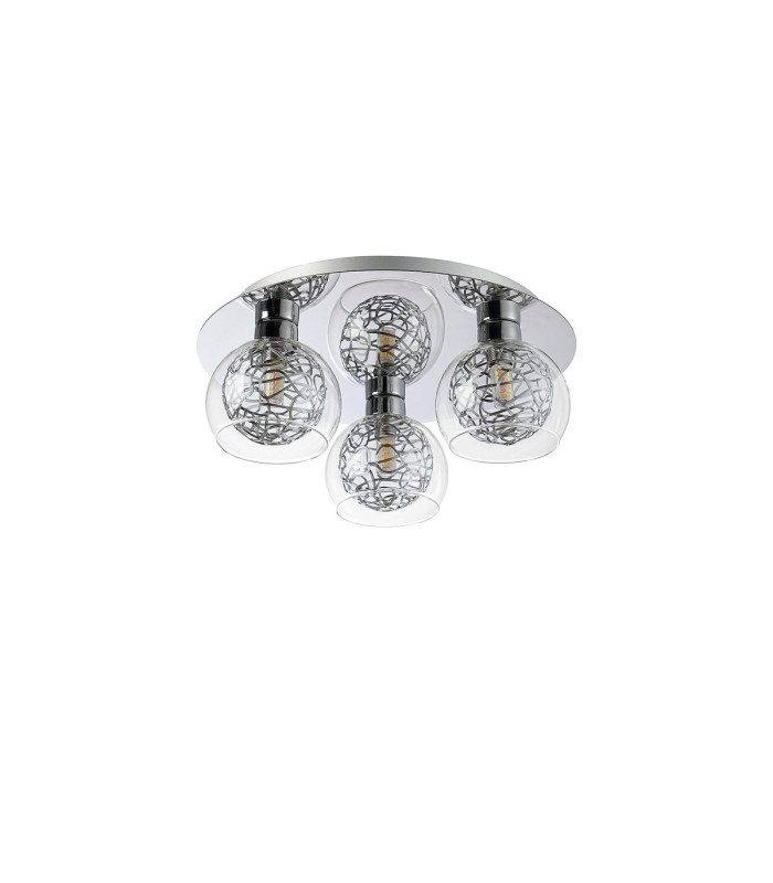 Talia Flush Ceiling Round 3 Light G9 Polished Chrome/Silver/Clear Glass-3