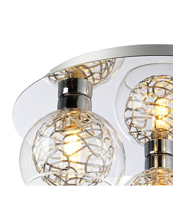 Talia Flush Ceiling Round 3 Light G9 Polished Chrome/Silver/Clear Glass-4