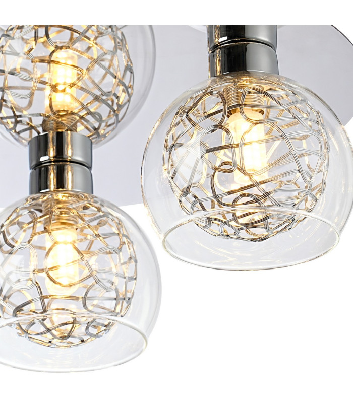 Talia Flush Ceiling Round 3 Light G9 Polished Chrome/Silver/Clear Glass-5
