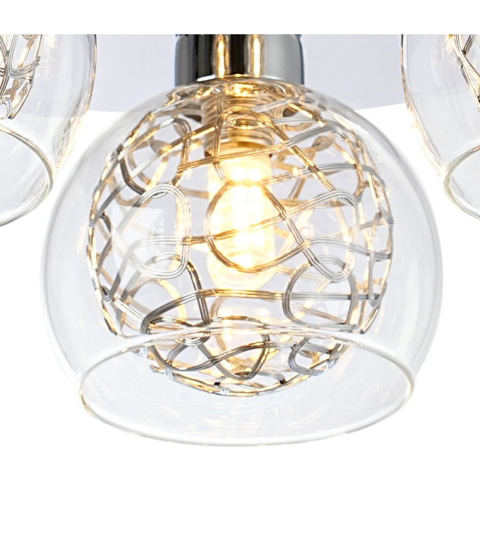 Talia Flush Ceiling Round 3 Light G9 Polished Chrome/Silver/Clear Glass-6