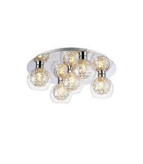 Talia Flush Ceiling Round 5 Light G9 Polished Chrome/Silver/Clear Glass-1