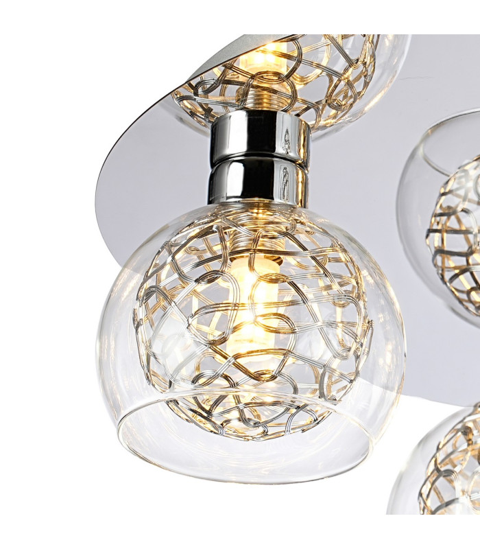 Talia Flush Ceiling Round 5 Light G9 Polished Chrome/Silver/Clear Glass-6