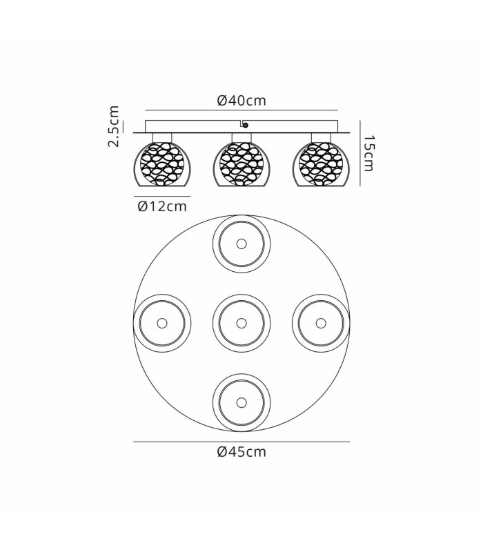 Talia Flush Ceiling Round 5 Light G9 Polished Chrome/Silver/Clear Glass-7
