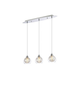 Talia Pendant Linear 3 Light G9 Polished Chrome/Silver/Clear Glass-1