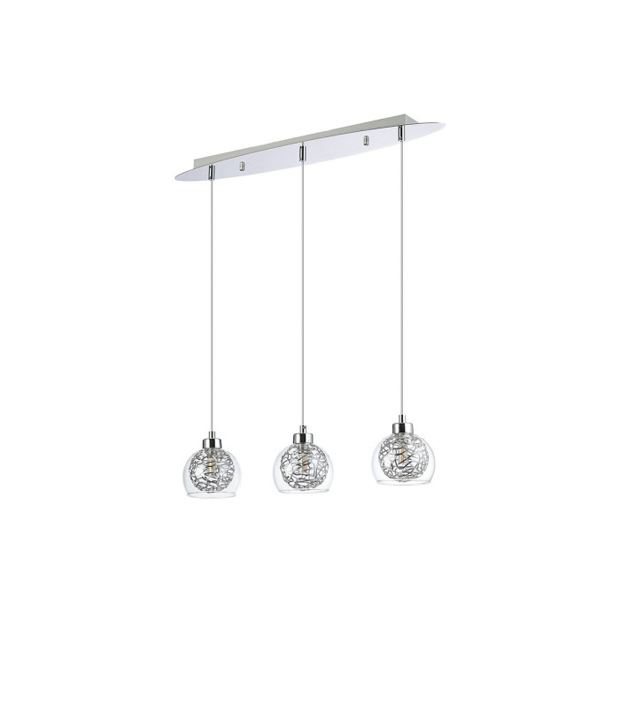 Talia Pendant Linear 3 Light G9 Polished Chrome/Silver/Clear Glass-3