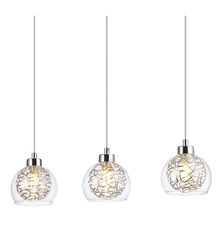 Talia Pendant Linear 3 Light G9 Polished Chrome/Silver/Clear Glass-6