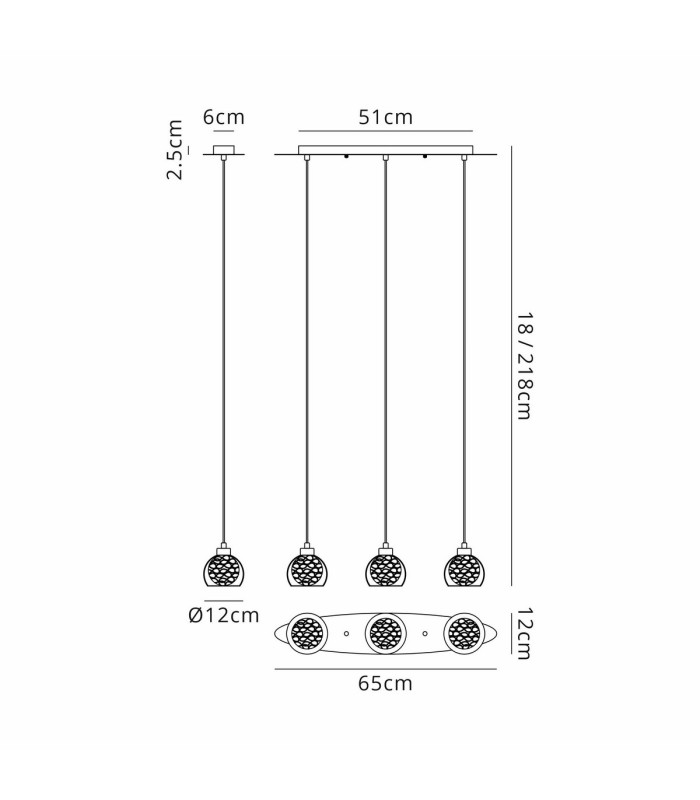 Talia Pendant Linear 3 Light G9 Polished Chrome/Silver/Clear Glass-7