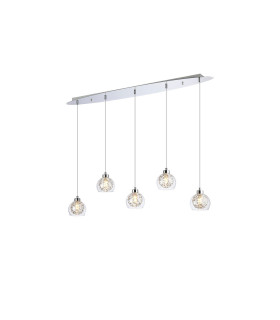 Talia Pendant Linear 5 Light G9 Polished Chrome/Silver/Clear Glass-1