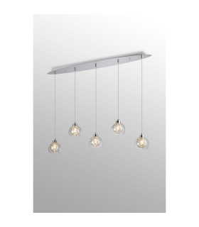 Talia Pendant Linear 5 Light G9 Polished Chrome/Silver/Clear Glass-2