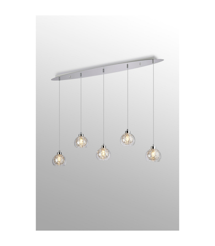 Talia Pendant Linear 5 Light G9 Polished Chrome/Silver/Clear Glass-2