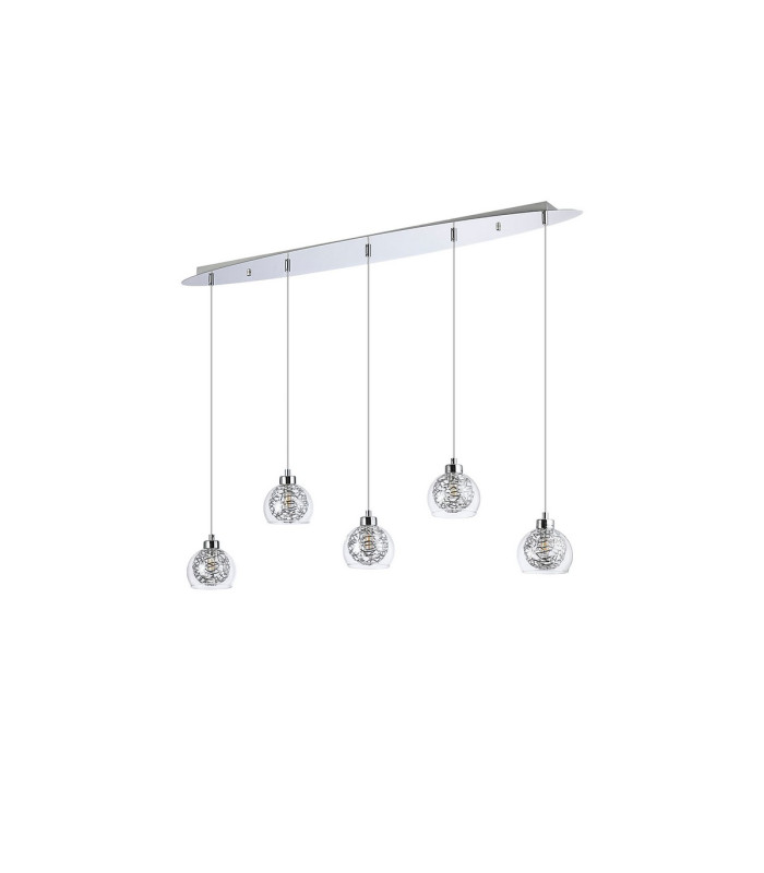 Talia Pendant Linear 5 Light G9 Polished Chrome/Silver/Clear Glass-3