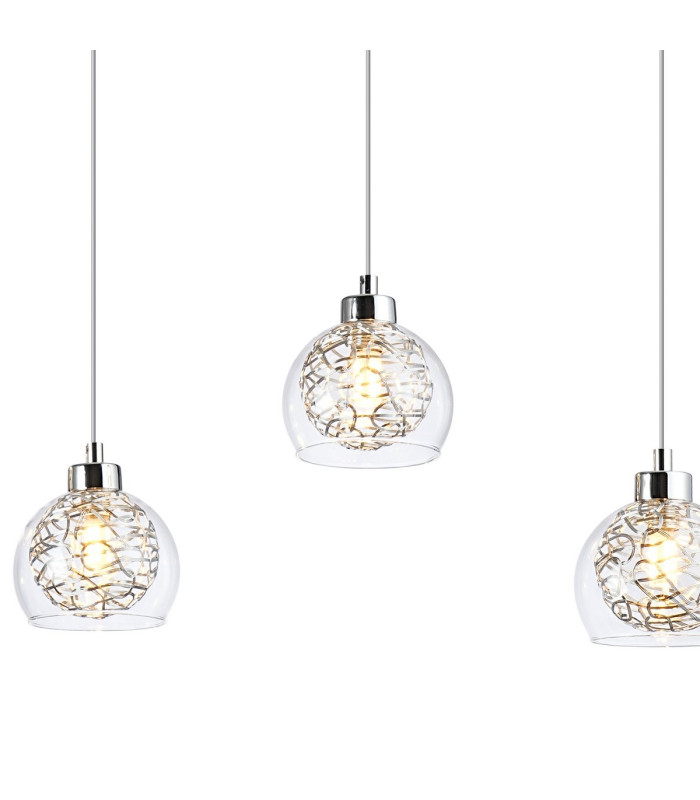 Talia Pendant Linear 5 Light G9 Polished Chrome/Silver/Clear Glass-5