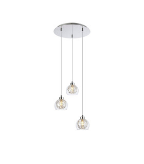 Talia Pendant Round 3 Light G9 Polished Chrome/Silver/Clear Glass-1