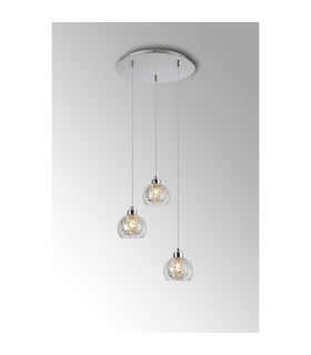 Talia Pendant Round 3 Light G9 Polished Chrome/Silver/Clear Glass-2