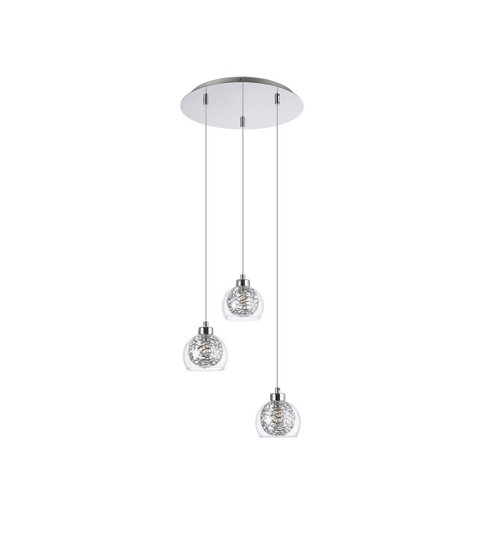 Talia Pendant Round 3 Light G9 Polished Chrome/Silver/Clear Glass-3