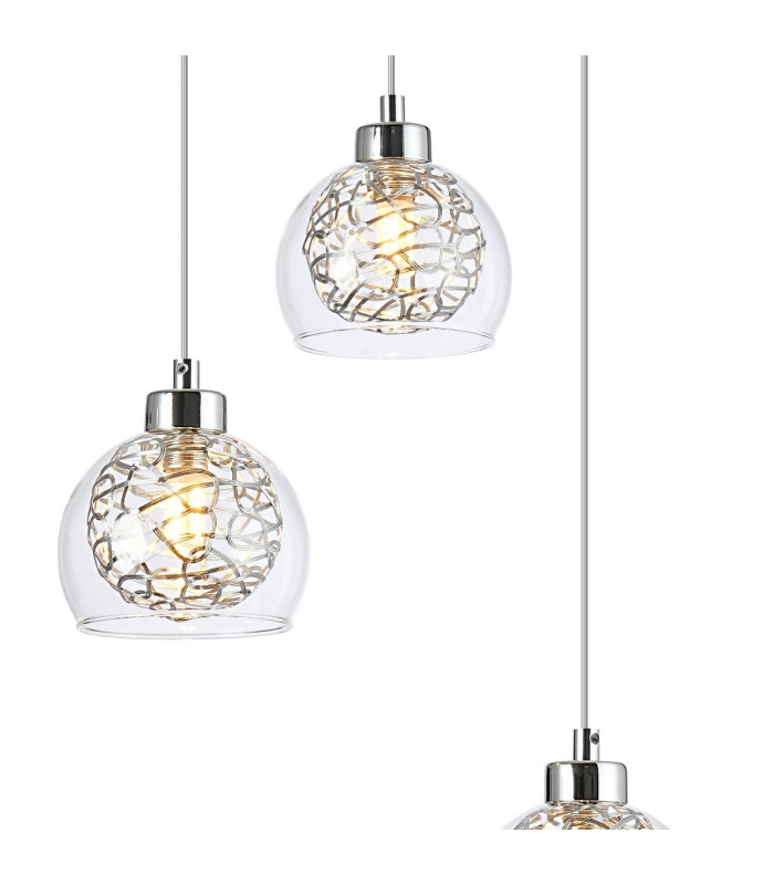 Talia Pendant Round 3 Light G9 Polished Chrome/Silver/Clear Glass-5