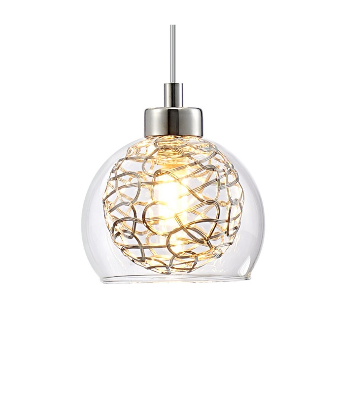 Talia Pendant Round 5 Light G9 Polished Chrome/Silver/Clear Glass-6