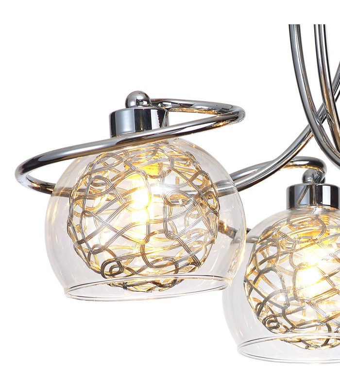 Talia Semi Ceiling Round 3 Light G9 Polished Chrome/Silver/Clear Glass-5