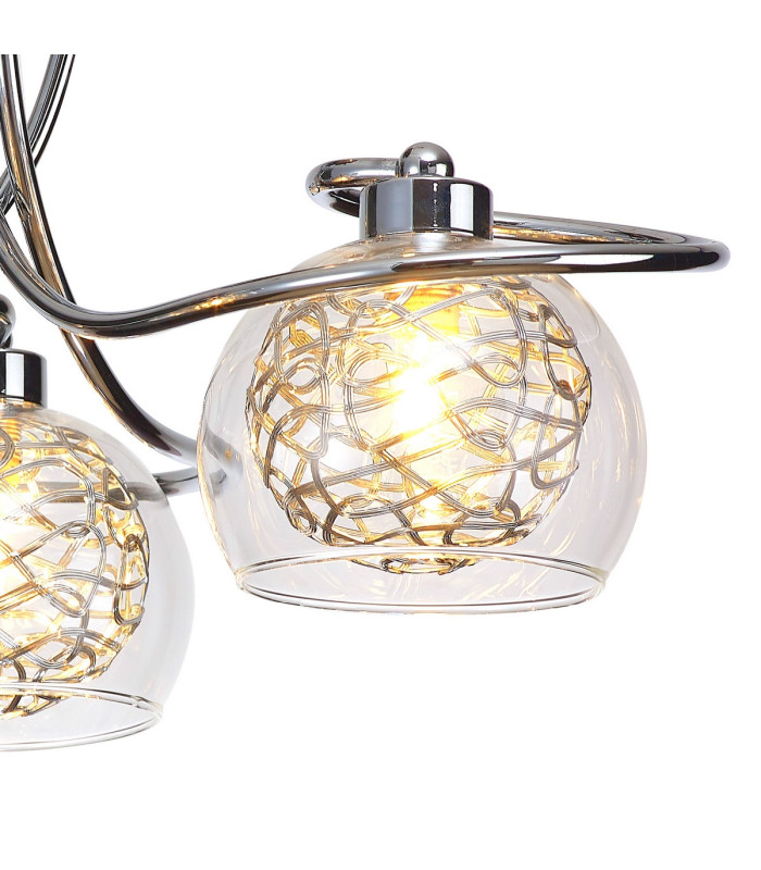 Talia Semi Ceiling Round 3 Light G9 Polished Chrome/Silver/Clear Glass-6