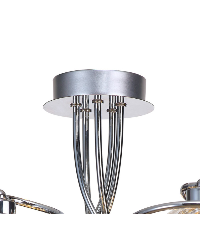 Talia Semi Ceiling Round 5 Light G9 Polished Chrome/Silver/Clear Glass-4