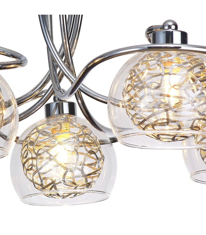 Talia Semi Ceiling Round 5 Light G9 Polished Chrome/Silver/Clear Glass-6