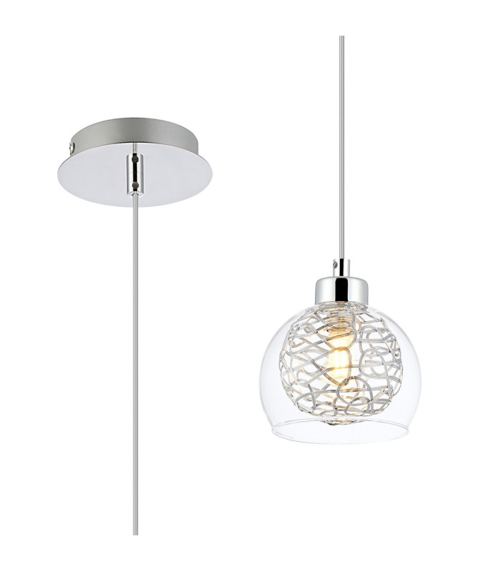Talia Single Pendant 1 Light G9 Polished Chrome/Silver/Clear Glass-1