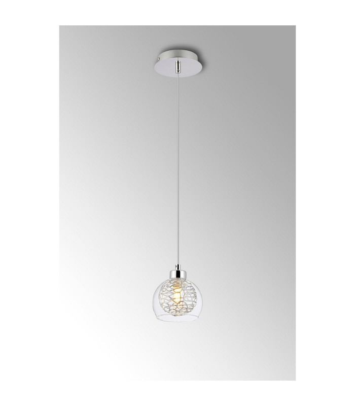 Talia Single Pendant 1 Light G9 Polished Chrome/Silver/Clear Glass-2