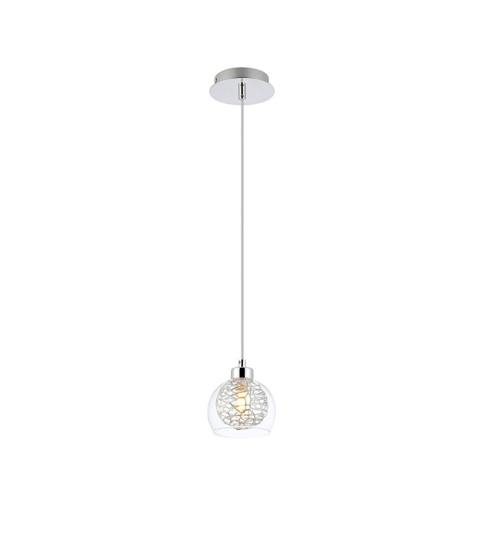 Talia Single Pendant 1 Light G9 Polished Chrome/Silver/Clear Glass-3
